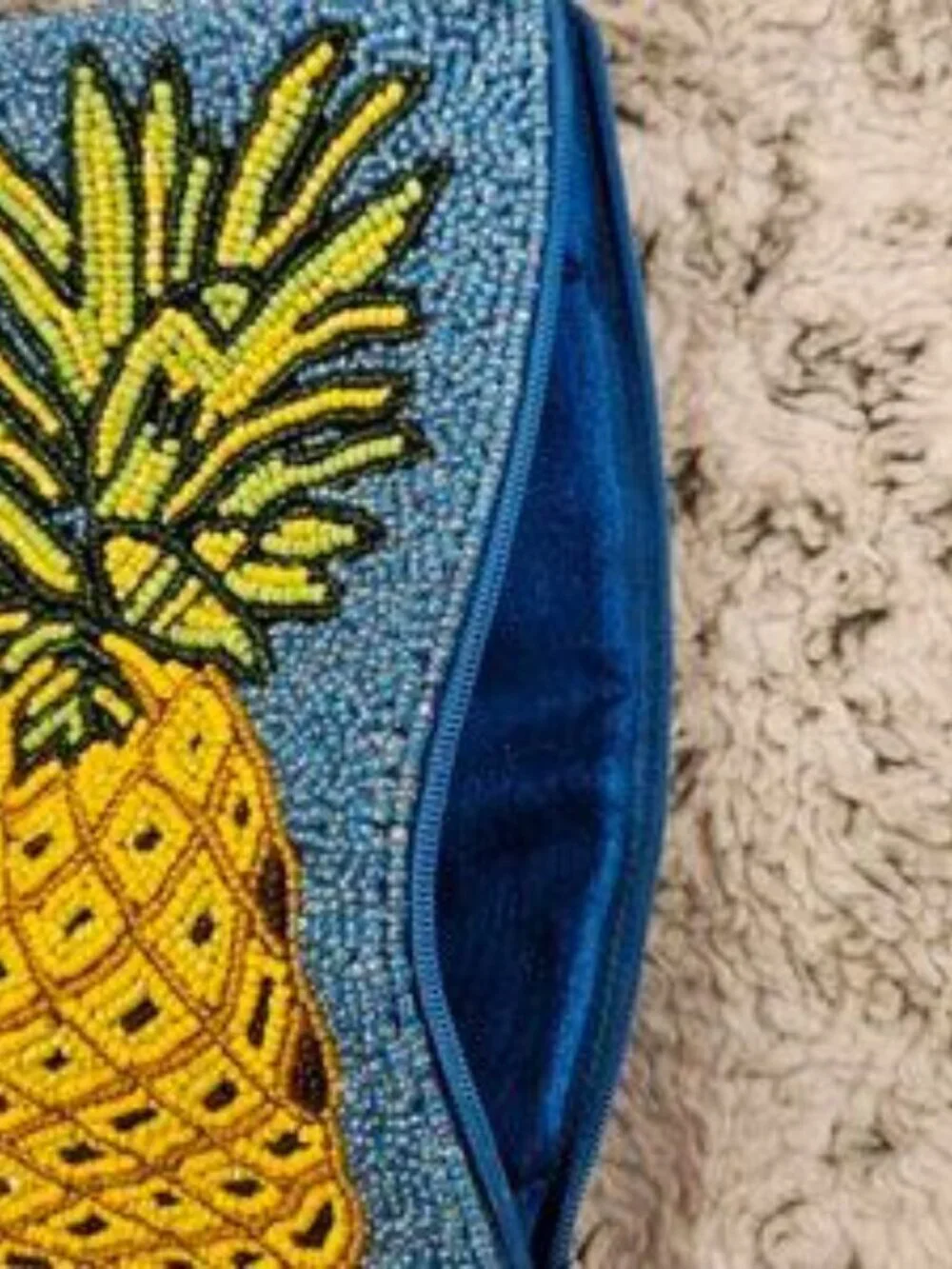 Bamboo Trading Company Pineapple Hand Beaded Mini Crossbody 4.5